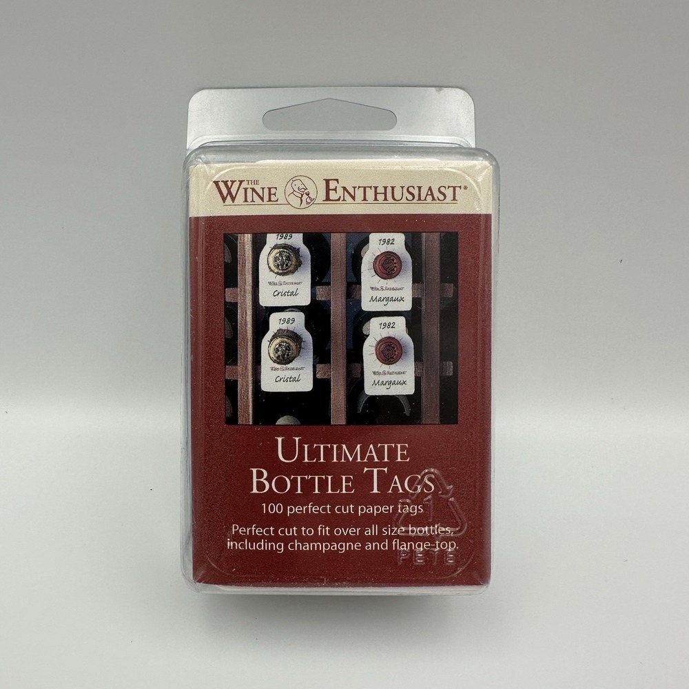 The Wine Enthusiast Ultimate Bottle Tags Pack of 100 Label Fits all Bottle Sizes